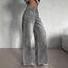 High Waist Cement Gray Jeans For Women – 90s Vintage Straight Leg Denim Pants (Retro High Street, Relaxed Fit, Cotton-Blend, S-XL, Narrow Hem)_ecoleips.com