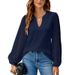 European And American Cross-border Women's Clothing 2026 Independent Site New Solid Color V-neck Lace Spliced_ecoleips.com