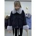 girl Girl Denim Parka For Women 2025 Winter New Loose Large Fur Collar Fleece Lined Thickened Cotton Jacket Short Ins Trend_ecoleips.com