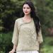 New Chinese-Style Artistic And Retro Three-Quarter Sleeve Top, Cotton And Linen T-Shirt, Small Shirt, Spring And Summer_ecoleips.com