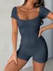 K Fitness Clothing, Women's Jumpsuit, New Product, Generous Collar, Hip Lifting, Slim Fit, Sexy Jumpsuit Shorts_ecoleips.com