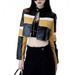Women's Clothing Sexy PU Leather Biker Jacket With Stand Collar, Slim Fit Short Cropped Motorcycle Jacket For Women, Stylish Two-Tone Color Block_ecoleips.com