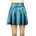 2025 Women's High Waist A-Line Pleated Sun Leather Skirt_ecoleips.com