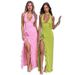European And American Women's Fashion New Cross-border Floral Decoration Sexy Solid Color Slim-fit High-waisted Halter_ecoleips.com