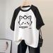 Summer New Style Women's T-Shirt Pure Cotton Short Sleeve Casual Fashionable Versatile Age Reducing Raglan Sleeve mid Length Top_ecoleips.com
