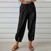 High Waisted Buttoned Cotton Linen Pants For Women Loose Fitting Cropped Wide Leg Casual Versatile Style Design_ecoleips.com
