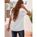 Summer Solid Color T-Shirt Women's V-Neck Lace Patchwork Casual Short-Sleeved Base Layer Top_ecoleips.com