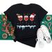 European And American Cross-border Foreign Trade Women's Clothing Christmas-themed Round-neck Printed Short-sleeve_ecoleips.com