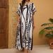 Women's Quick-Dry Beach Cover Up Long Robe - Floral Print Sun Protection Swimwear Cover-Up, Lightweight Bikini Wrap For Pool, Vacation_ecoleips.com