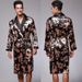 Women's Clothing Silk Ice Silk Pajamas Summer Three Piece Suit Long Sleeved Men's Nightgown Bathrobe Home Clothes_ecoleips.com