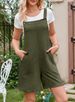 K Fashionable And Casual Solid Color Shoulder Strap, Wide Leg Short Style, Versatile And Loose Fit For Women_ecoleips.com