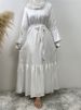 New Satin Muslim Woman Dress Double Bell Sleeves Abaya Luxury Dubai Diamond Long Dress Hem Splicing Kaftan Moroccan Woman Elegan_ecoleips.com