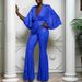 Women's Clothing Sequined Sexy Deep V Backless Jumpsuit Pants_ecoleips.com