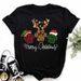 European American Women's Clothing, Vintage T-shirt With Heart And Animal Paw Prints For Women_ecoleips.com