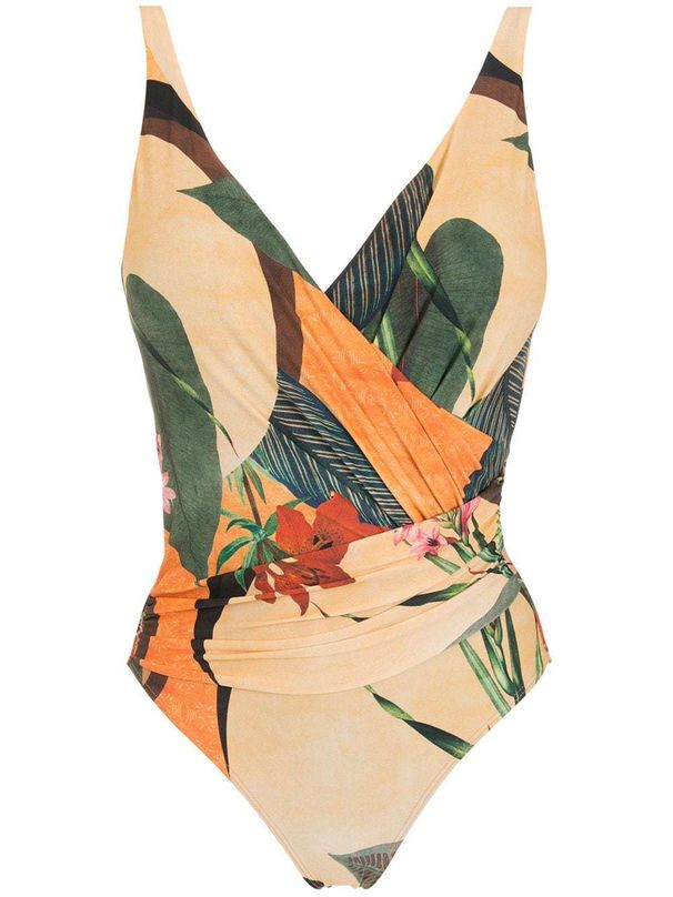 One piece conservative cover belly open back sexy large size 2023 new swimsuit women's chiffon beach skirt_ecoleips.com