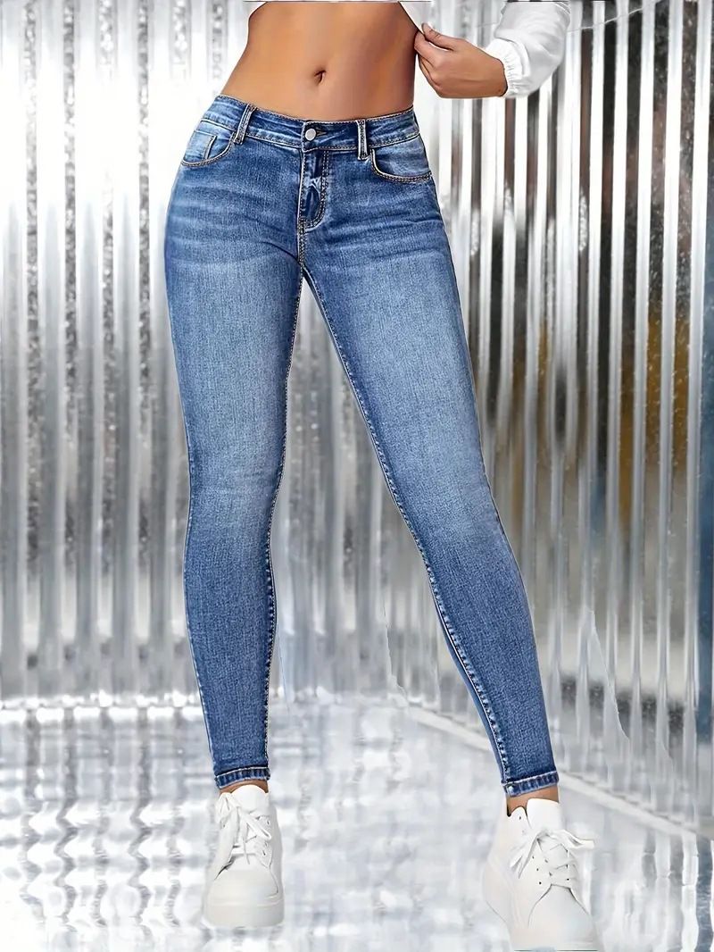 Women's High-Stretch Skinny Ankle Jeans - Slimming & Comfortable Denim Pants For Everyday Wear_ecoleips.com