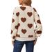 Fluffy Women's Winter Hoodie With Loose-Fitting Long-Sleeved Round Neck Design And Heart-Shaped Print_ecoleips.com