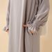 New Arab Muslim Cardigan Elastic Sleeve Women's High-Quality Solid Color Casual Crepe Robe_ecoleips.com