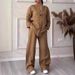 Women's Clothing Summer Fashion Experts V Neck Long Sleeved Trousers Multi Color Cotton And Linen Ladies Suit_ecoleips.com