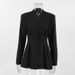 European And American Women's Fashion Autumn Elegant Slim Waist Black Blazer Commuting Design V-neck Suit Jacket_ecoleips.com