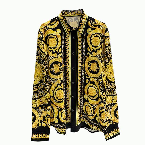 Men's Digital Print Cardigan Shirt – Trendy Spring Casual Button-Up (Black, S-XXL)_ecoleips.com