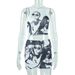 2025 New Style Round Neck Cartoon Print Sleeveless Short Vest And Skirt Set For Women_ecoleips.com