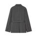 Women's Grey Pinstripe Blazer & Wide-Leg Pants Set – Elegant Office Suit With Belted Waist (Chic Two-Piece Formal Outfit, Professional & Stylish)_ecoleips.com