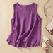 K New Retro Vest For Women, Loose Fitting Sleeveless Top, With A Solid Color Base For Interior And Exterior Wear_ecoleips.com