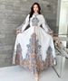 Women's Retro Court Style Lantern Dress Long Sleeve Slim Waist Single Breasted Button down Print New Spring Autumn_ecoleips.com