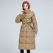 Knee-Length Quilted Puffer Coat With Hood – Women’s Thickened Winter Jacket, Slim-Fit Oversized Silhouette (L-4XL, Black/Taupe/Khaki/Army Green)_ecoleips.com