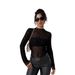 European American Cross-border 2026 Autumn And Winter New High-neck Slim-fit Long-sleeve Mesh Base Versatile_ecoleips.com