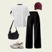 2-Piece Y2K Football Jersey T-Shirt & Straight-Leg Sweatpants Set - Retro Sporty Outfit For Men & Women_ecoleips.com