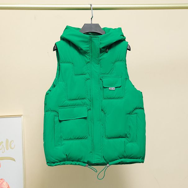 Trendy Hooded Puffer Vest For Women – Slim-Fit Quilted Sleeveless Jacket, Lightweight & Stylish (M-XXL, Khaki/Green/Black/Beige/Navy/Yellow)_ecoleips.com