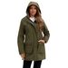 Women's Waterproof Softshell Jacket With Hood - Windproof Raincoat For Outdoor Hiking & Commuting (Black, Army Green, Navy Blue, Coffee, Light Gray)_ecoleips.com
