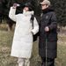 Unisex Longline Puffer Coat With Detachable Hood – Winter Quilted Jacket In Polyester Shell (Black/Beige/White, S-2XL)_ecoleips.com