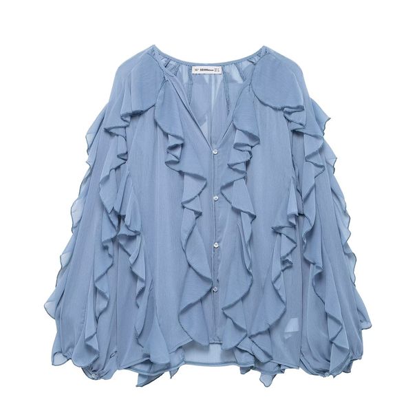 Layered V-Neck Blouse – Versatile Textured Shirt For Casual & Office Wear (Xs-L, 4 Colors) Afternoon Alchemy_ecoleips.com