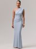 Mozision Elegant One Shoulder Ruched Sexy Maxi Dress Women Fashion Diagonal Collar Sleeveless Backless Bodycon Club Party Dress_ecoleips.com