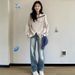 Autumn And Winter Plus-Size Large Plate Design Sense Niche Lazy Style Gray Knitted Cardigan With Sweater Girl_ecoleips.com