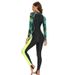 Women's One Piece Swimsuit European American Style Long Sleeve Quick Drying Sun Protective plus Size Slimming Surfing Suit_ecoleips.com
