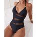 Aria Basics 2024 New European And American Cross-Border Two-Piece Bikini Slim-Fit Sexy Mesh Patchwork Women's Swimwear_ecoleips.com