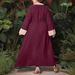 Premium Plus-Size Elegant Dress – Embellished With Rhinestones, Belted A-Line Maxi Dress For Women, Office & Party Wear (Wine Red, 0XL-4XL)_ecoleips.com