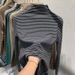 A Double-Sided German Fleece Semi-High-Neck Base Layer With Yard-Woven Stripes For Women To Pair With A Long-Sleeved Str_ecoleips.com