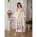 Muslim Women's Long Robe Printed Evening Gown Abaya Dress_ecoleips.com