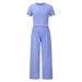 Fashion Casual 2025 Spring Summer New Short Sleeve T-Shirt + Long Pants Two-Piece Set Plus Size Women's Clothing_ecoleips.com
