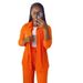 Women's Style Long Sleeved Shirt And Trousers Set Wrinkled Collar Cardigan Clothing_ecoleips.com