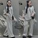 Women's Summer Fashion Two-Piece Set Loose Wide Leg Pants And Short Sleeve Embroidered Top Sporty Casual Outfit_ecoleips.com