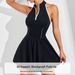 Aria Basics Aria Basics New Women's Yoga Sports Sexy Dress, Slim-fit, Sleeveless, High-neck, Backless Dress With Shorts Two-piece Set_ecoleips.com