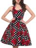 Summer Casual Dress Women Polka Dot Retro Swing Gown Pin Up Robe Vintage 60s 50s Rockabilly Sundress_ecoleips.com