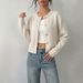 Style Knitted Cardigan For Women Metal Buckle Short Round Neck Soft Cozy Sweater Jacket Autumn Winter New_ecoleips.com