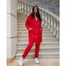 Women's Casual Long Sleeve Hoodie With Zip-Up Pants Set - Soft Fleece Lined Two-Piece Outfit For Comfort & Style_ecoleips.com